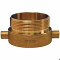 Dixon Pin Lug Hydrant Adapter, 1-1/2 x 2-1/2 in Nominal, Female NH NST x Male NH NST End Style, Brass, Dom HA1525F